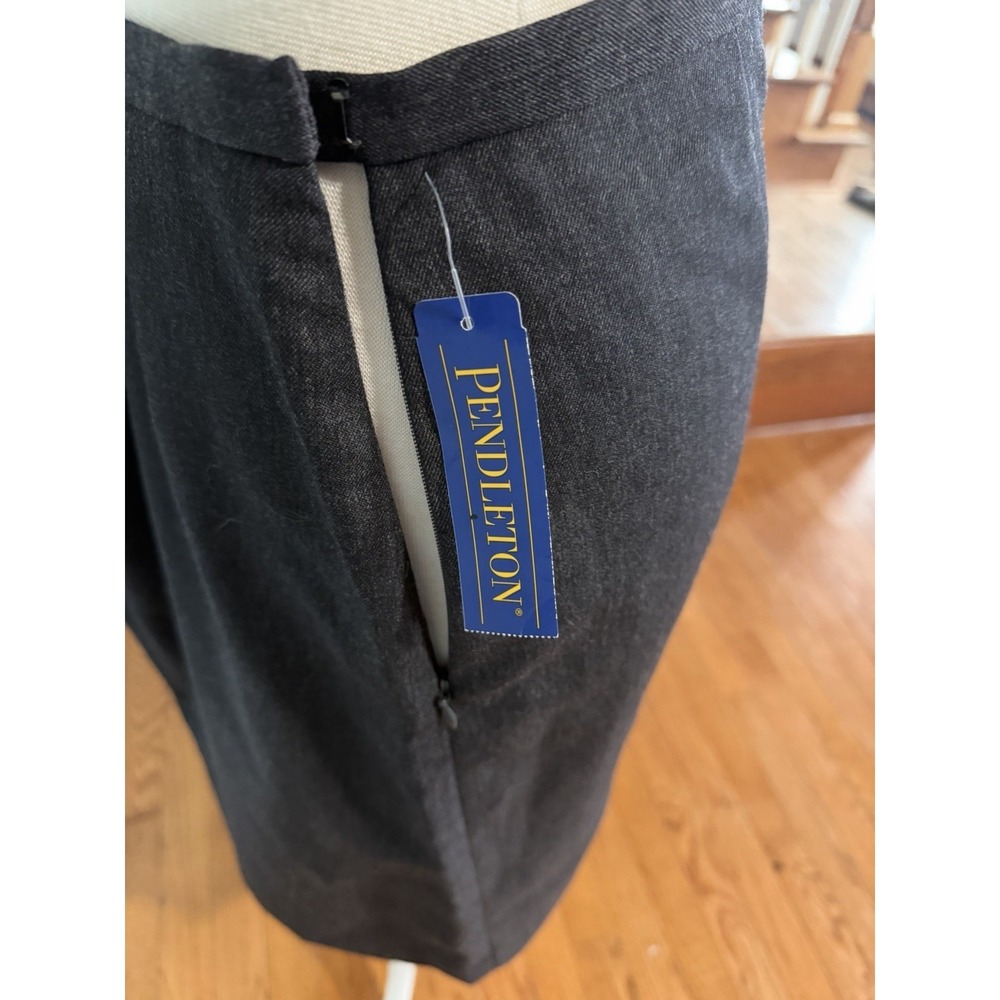 Pendleton gray‎ 100% wool straight/pencil knee length lined skirt Business Sz 16 - Picture 3 of 6